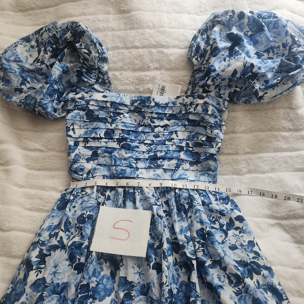 NO LOW BALLING!Abercrombie Emerson Floral Poplin Puff Sleeves Midi Dress NWT - Picture 8 of 11